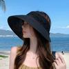 Summer Wide Brim Straw Hat With Sun Protection For Beach Vacation And Relaxation