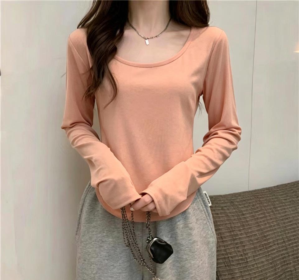 Women's Slim-Fit Irregular Long-Sleeve Top - Trendy Autumn Base Layer