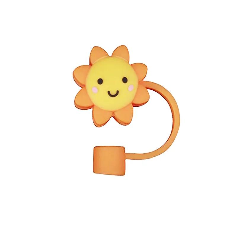 Creative Silicone Straw Plug Reusable Drinking Dust Cap Glass Cup Accessories Splash Proof Cartoon Straw Plugs Tips Cover