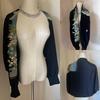 Used No.329 Original Work Black Tomesode Remake Bud Bolero & Stole M~2L Size Length 50