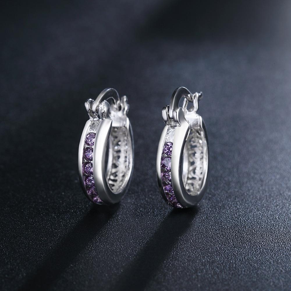 925 Sterling Silver crystal zircon Earrings for Women Fashion classic Christmas Gifts Wedding party Jewelry