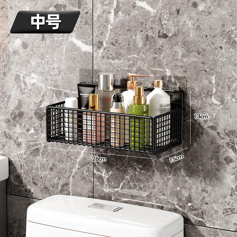 Bathroom storage rack Household toilet Wall-mounted storage and finishing washstand Large non-punching rack