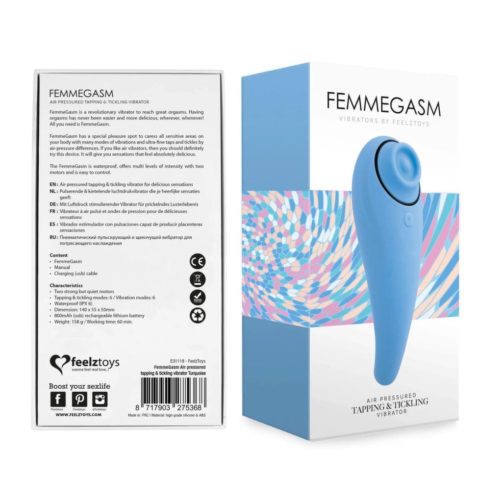 FeelzToys - FemmeGasm Tapping & Tickling Vibrator Turquoise