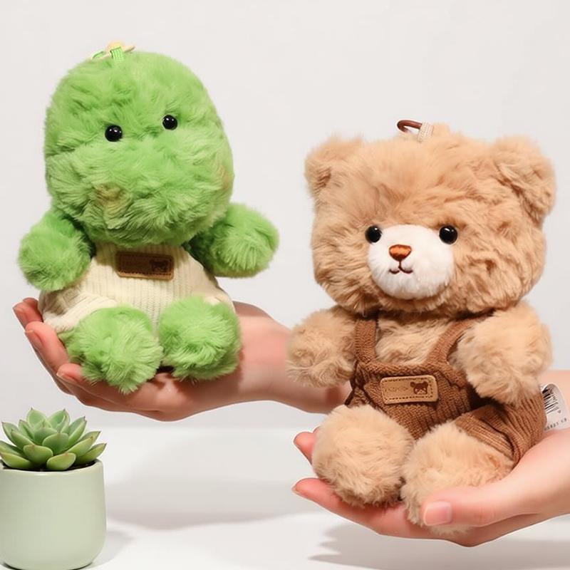15Cm Kawaii Animal Plush Toy Pendant Soft Crocodile Rabbit Duck Bear Dog Stuffed Keychain Backpack Kids Boys Girls Birthday Gift