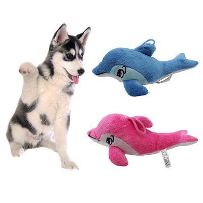 Welpenform Plüsch Haustier Hund Katzen Delfin Puppe Kauen Quietschend Beiß Spielzeug