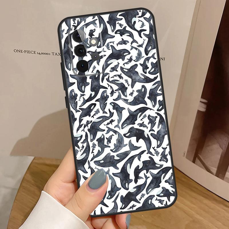 Sea Whale Narwhals Case For Samsung Galaxy A34 A54 A17 A35 A55 A06 A16 A26 A36 A56 A53 A32 A52 A33 A13 A14 A15
