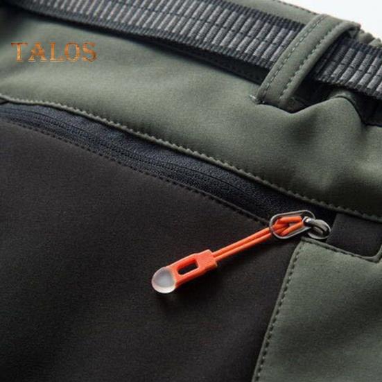 Pánské horolezecké kalhoty elastický pas knoflík zip poklop Sportovní kalhoty s kapsami Patchwork Barva Silná plyšová podšívka Outdoorové aktivity Turistické kalhoty