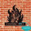 Classic Firefighter Metal Wall Sign Customizable Hanging Decor No Electricity
