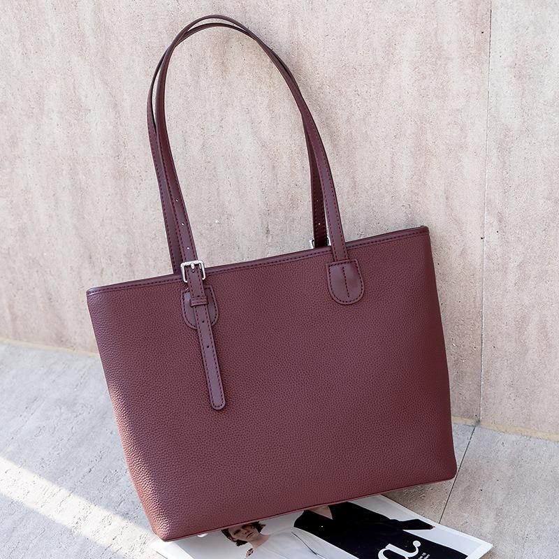Cowhide bag women's premium commuter shoulder bag new tote bag large capacity women's leather bucket bag