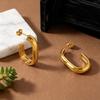 2026 Lightweight Luxury Gold U-Shaped Stainless Steel Earrings for Women