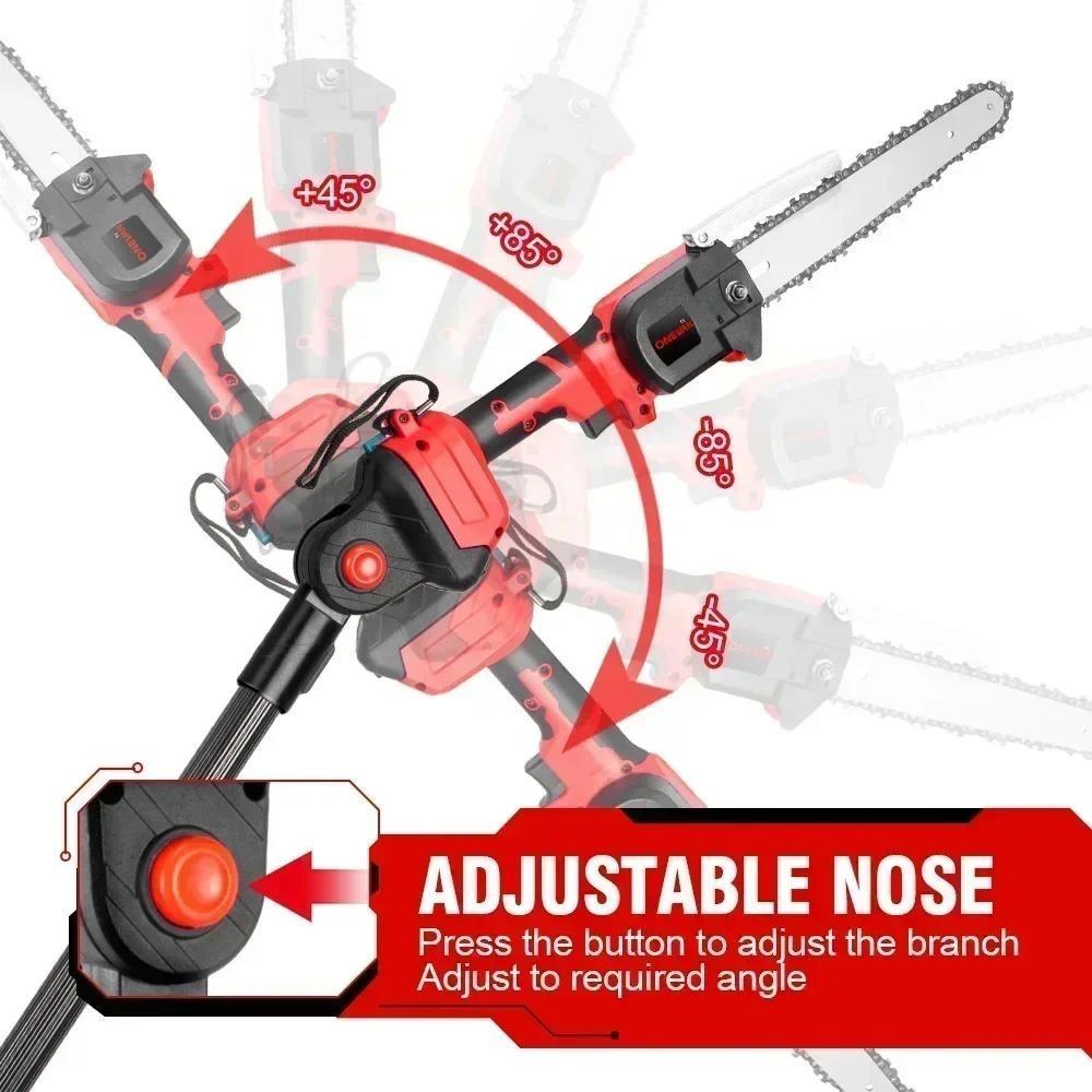 4500W 2.25m Brushless High Branch Saw Telescoping Pole Electric Saw Cordless Portable Garden Pruning Tool