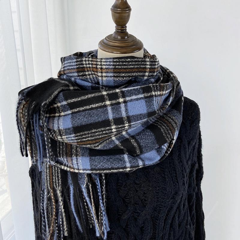 

Осень и Зима Новый Шарф Женский Зимний Шарф Утолщенный Теплый Имитация Кашемира Клетчатая Шаль