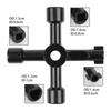 Universal 4 Way Cross Triangle Wrench Key Electric Cabinet Keys Utility Key Fit for Faucet, Gas Meter, Valve, Spigots Opening