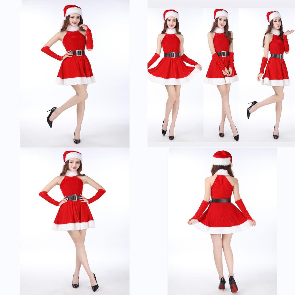 Women Deluxe Mrs Santa Claus Christmas Fancy Dress Costume With Fluffy Trim For Festive Parties