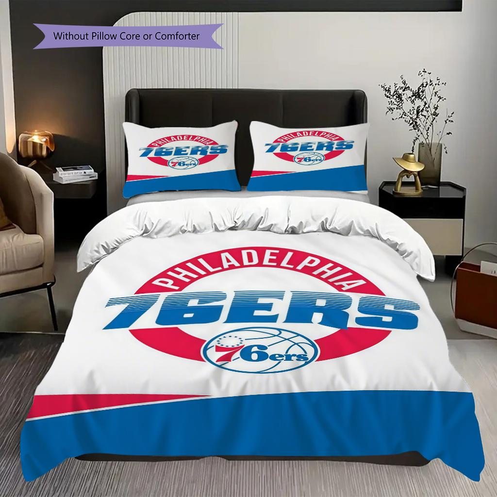 Philadelphia ers Basketball Spirit Three-piece set(1 * duvet cover + 2 * pillowcase, without core)Soft and comfortable Duvet cover and pillowcase