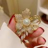 Pearl Brooch High-end Women's High-end Suit Coat Corsage Garment Fixing Pin Anti-glare Clasp Accessory