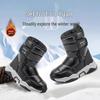 Mädchen Winter 2025 Rutschfeste Prinzessinnen Schneestiefel - Dick gefüttert mit Samt, Warme Baumwollschuhe für mittelgroße und große Kinder