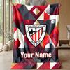 Custom Text Flannel Throw Blanket, Lightweight Cozy Bed Sofa BlanketAthletic Bilbao FC