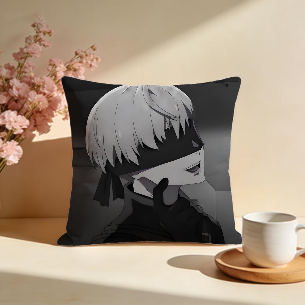 Fashion NNieRAutomataing Cushion Cover Stylish Washable Pillow Cover Ideal for Couch Bedroom Car Decoration