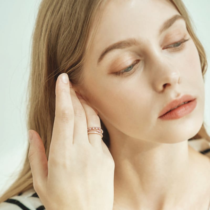 ELLE Jewelry Daily Layered Ring 4-Piece Set ELBRWR117