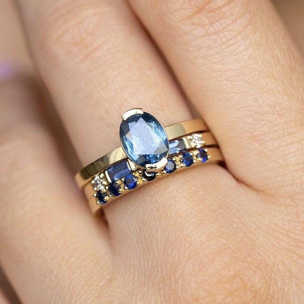 

Sanjie Women s European & American Fashion Topaz Ring Set Size 6