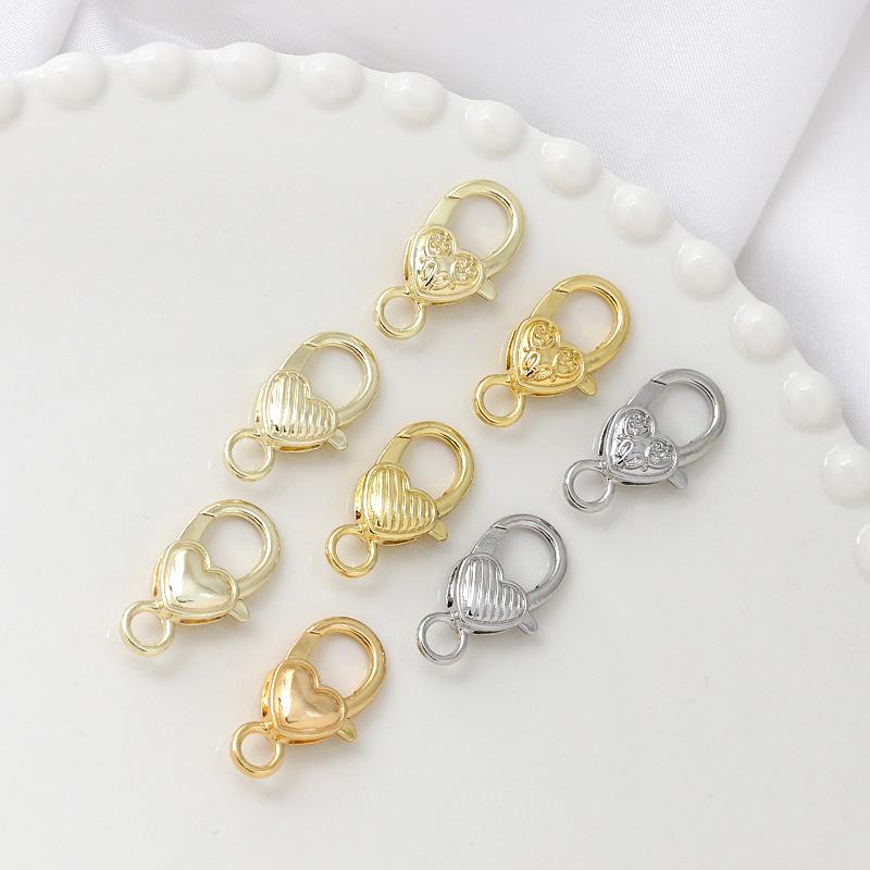 Gold-Plated Heart Lobster Clasp Keychain Pendant