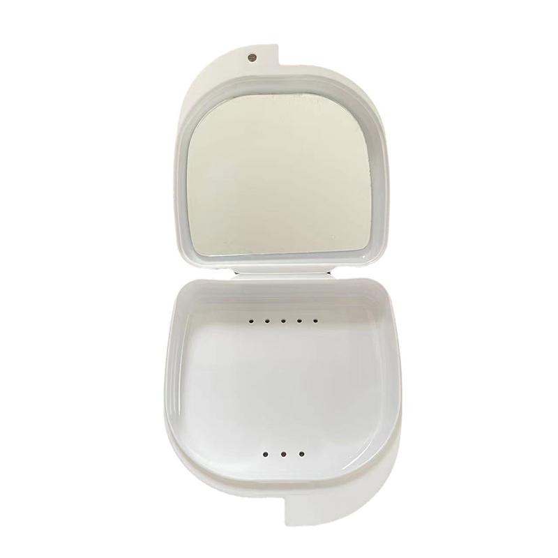 1/5 Pcs Denture Tray Box With Mirror Dental Retainer Box Case Plastic Teeth Container Denture Box False Teeth Protective Case