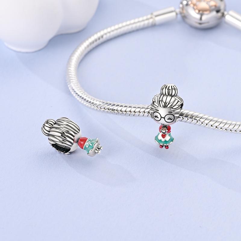Charms Copper Warm Grandmother Family Affection Beads Fit Charms Plata Original Bracelet Beads Women Jewellery Making