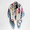 Vintage high-end women's light luxury fashionable design printed 111 twill square scarf, Korean trendy thin shawl