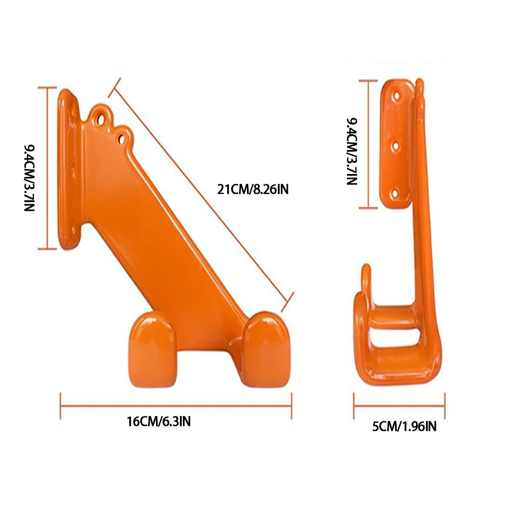 Orange Stainless Steel Hook Wall Mounted Bracket Garage Storage Rack Tool Storage Bracket