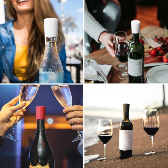 Silikon Weinstopfen Wiederverwendbarer Weinflaschenverschluss Auslaufsicher Luftdichter Verschluss für Wein Champagner Whiskey Bierflaschen Lebensmittelechtes Silikon Weinkorken