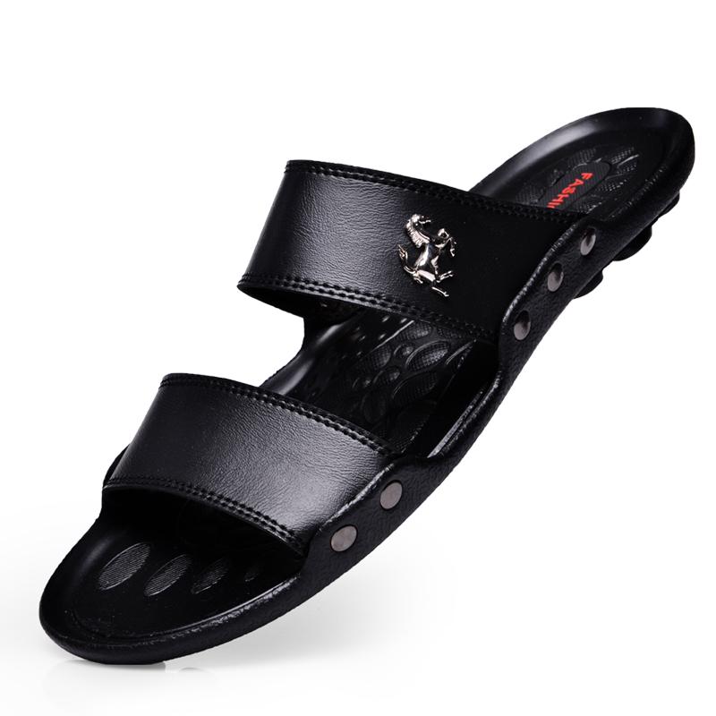 Casual Famous Brand Men Sandals Outdoor Shoes Breathable Slippers Summer Flip Flops Beach Men Shoes Leather Sandalias Zapatos Ho