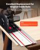 Track Saw Guide Rail, 2794 mm Cutting Range, Kit Includes 2 x 698.5 mm Aluminum Extruded Guide Rails and 3 Connectors, Compatible with Makita, Festool
