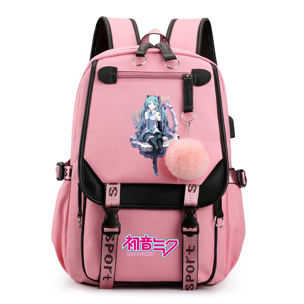 Anime Hatsune Miku Potisk Batoh Školní taška pro Teenagera Studenta Dívku Chlapce Taška na knihy Velká kapacita vodotěsný Cestovní taška Dárek Ruksak