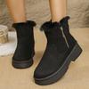 Foreign Trade Cloth Round Head Thick-soled Snow Boots Women's Autumn and Winter New Side Zipper Velvet Warm Short Cotton Boots