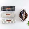 Stationery Bag Geometry grid School Supplies Pen Holder Canvas Pencil Case Pen Case Pencil Pouch