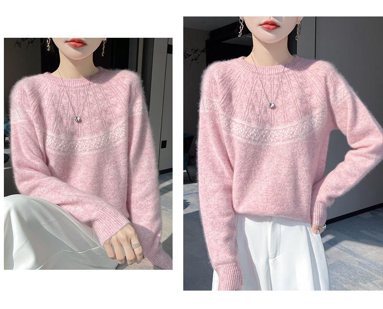Autumn/Winter 2025 Stylish Loose Knit Wool Sweater - Cozy and Versatile Pullover