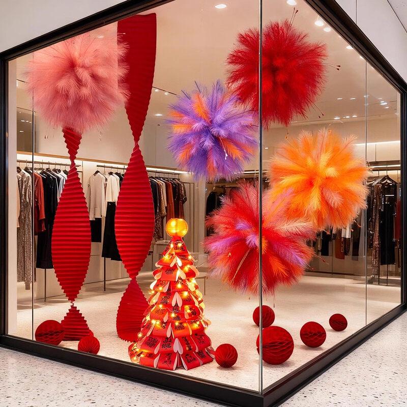 New Year Fireworks Scene Decoration