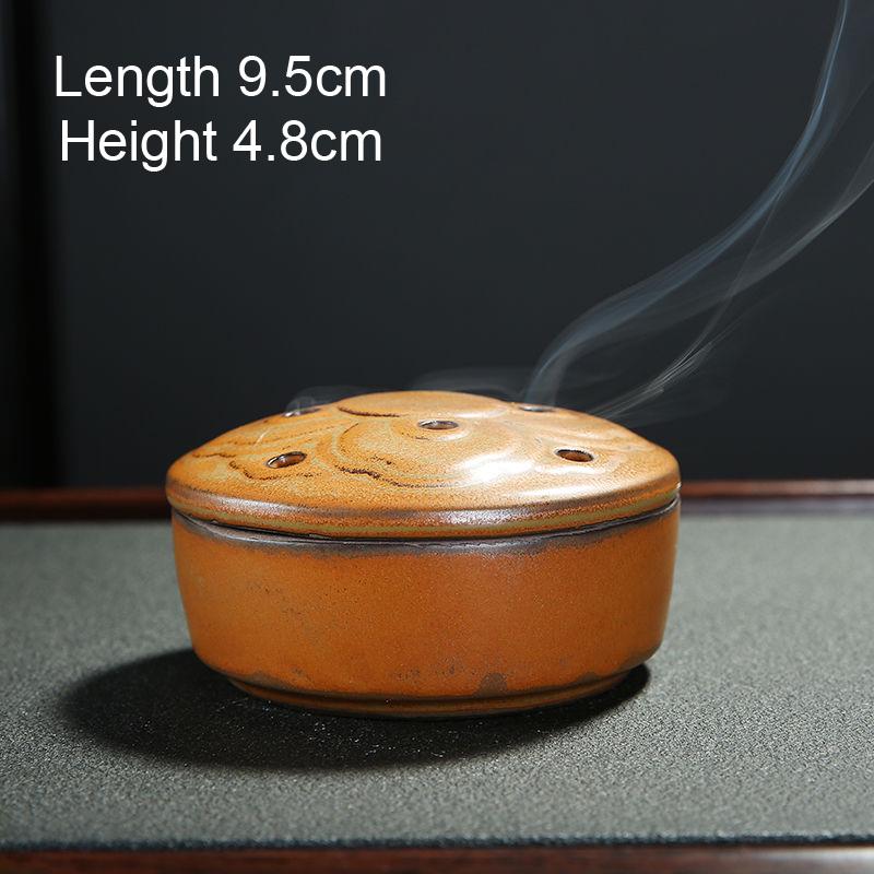 Ceramic Incense Burner, Retro Style, Home Living Room Bedroom Indoor Sandalwood, Hall Offering Buddha Tea Ceremony Censer, 1Pc