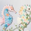 Yousheng 3Pcs Seahorse Wall Decoration Lightweight Flat Wall Art Ocean Style Wall Hanging for Living Room Kids Room Bathroom