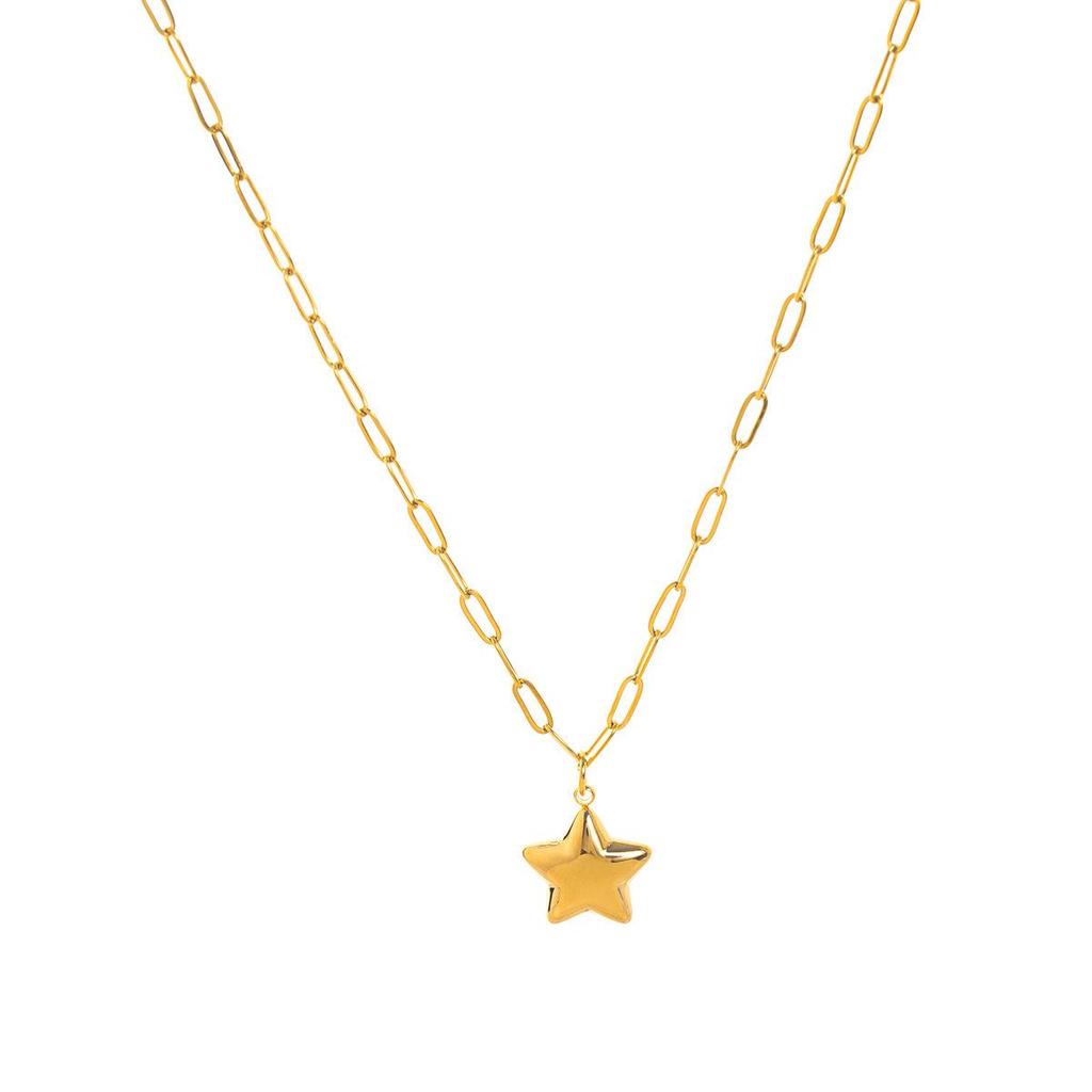 Stainless Steel Retro Cowboy Boots & Horseshoe Necklace with 18K Gold Electroplating