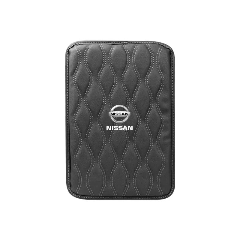 Car Armrest Mat Center Console Leather Protection Cushion For Nissan Nismo Qashqai X J10 J11 Trail Tiida Teana Skyline Juke X-trail Almera