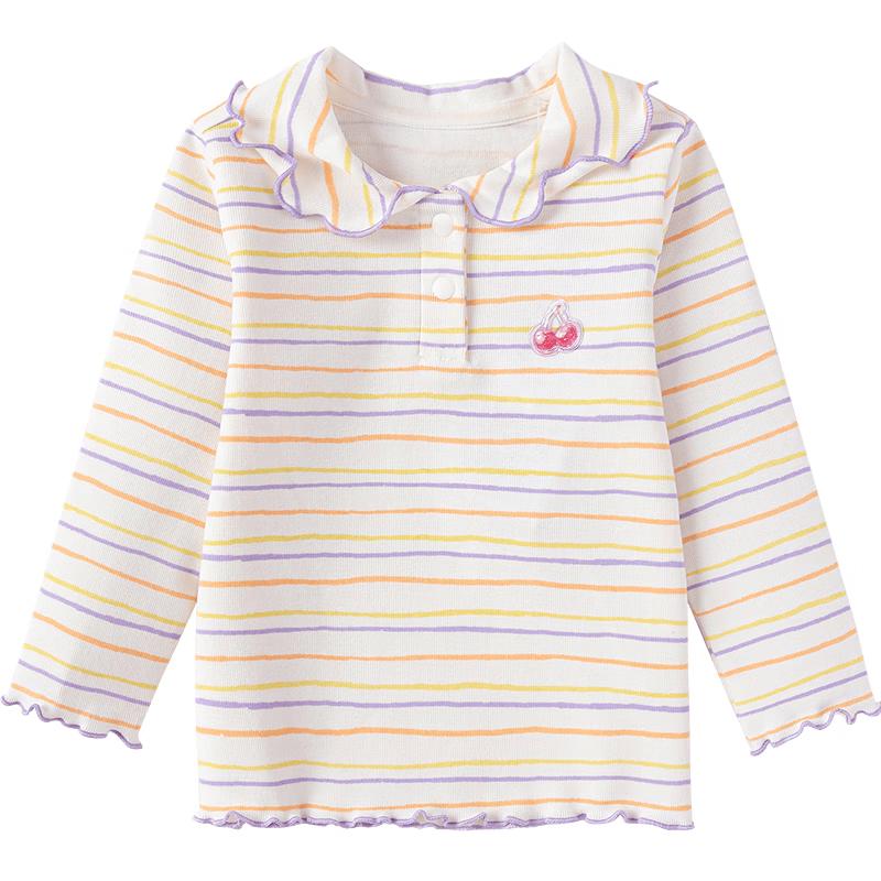 Balabala Girls Striped Long-Sleeve T-Shirt 100