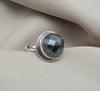 925 Sterling Silver Hematite Ring Faceted Round Gemstone Boho Minimalist Silver Jewelry