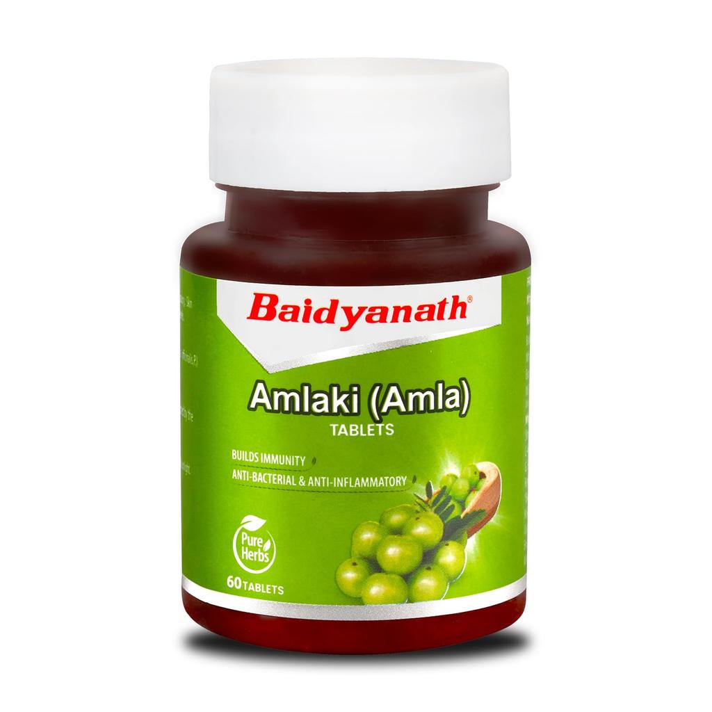 Baidyanath Amlaki 60 Tablets X Pack of 3 Natural Health Booster for Hair Skin Digestion Metabolism Support