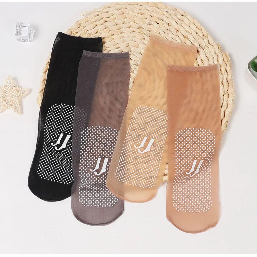 5Pairs Ultra-thin Non-slip Crystal Silk Socks Nylon Women Invisible Socks Soft   Female