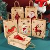 Christmas Kraft Paper Bag Candy Gifts Packaging Handbags Santa Claus Snowman Pattern Merry Christmas Home New Year Party Decor