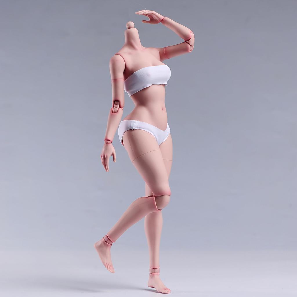 Scale Female Action Figure Flexible Joint Action Figure Body Model with Various Detachable Leg and Hand Accessories Slim 1/6 Body, 12-Inch (White