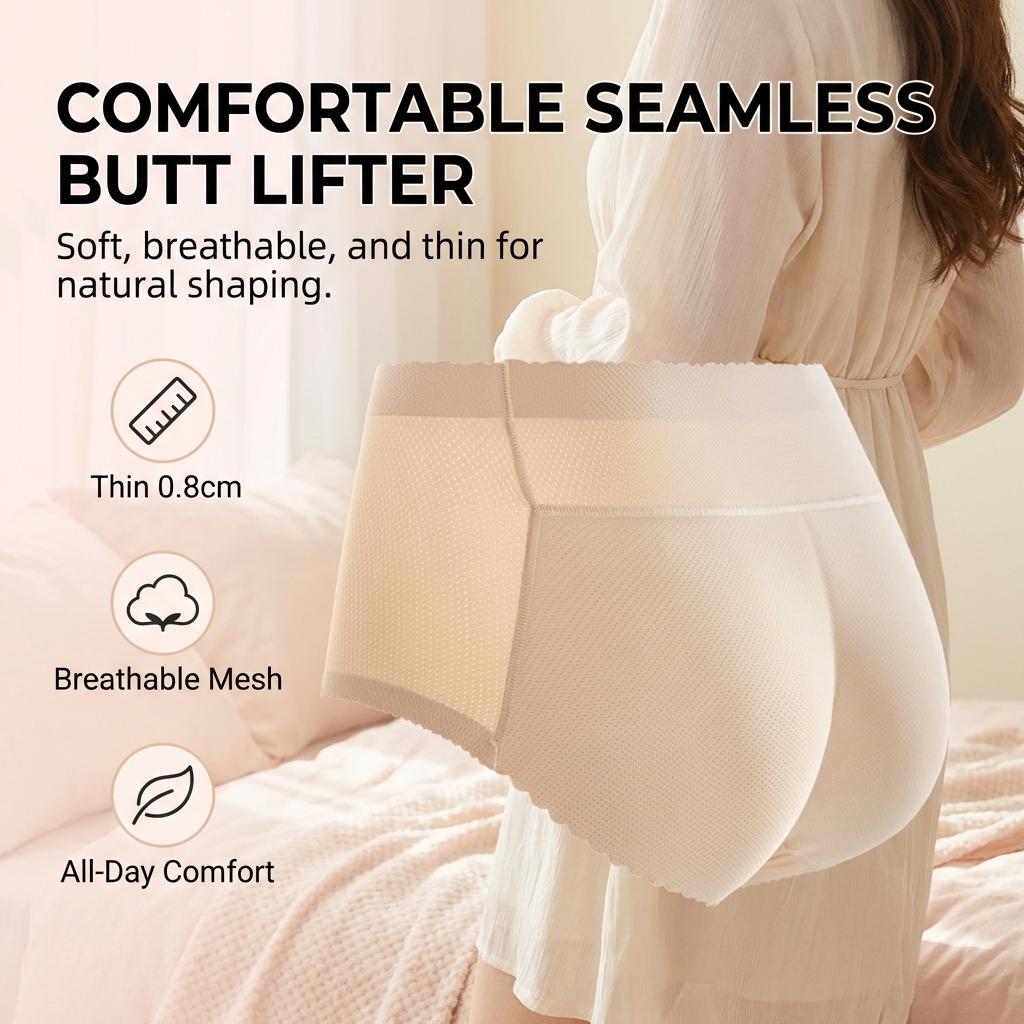 Women's Seamless Butt Lifting Underwear Shaping Hip Pad Natural Peach Hip Effect Comfortable And Breathable