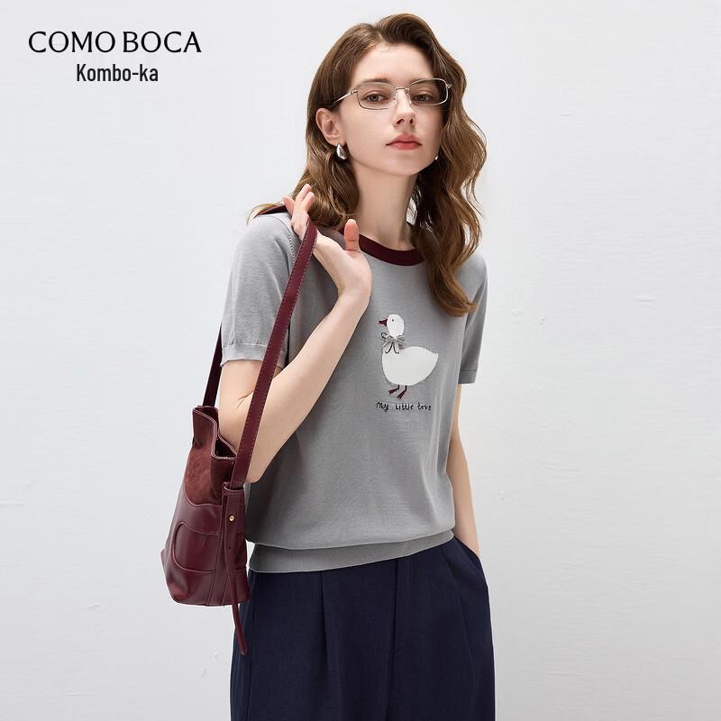 Women s Mulberry Silk Blend Short-Sleeved Knit T-Shirt XL